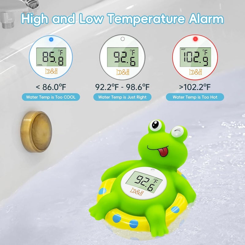 BH Baby Bath Thermometer Frog - Easy to Read Display | BPA-Free| Fahrenheit or Celsius | Digital Water Temperature Thermometer for Newborns & Infants, Safe Floating Bath Toy - Image 3